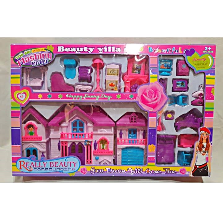 Big Doll House Beauty Villa Set for Kids – Luxury Doll Play House for Girls 5