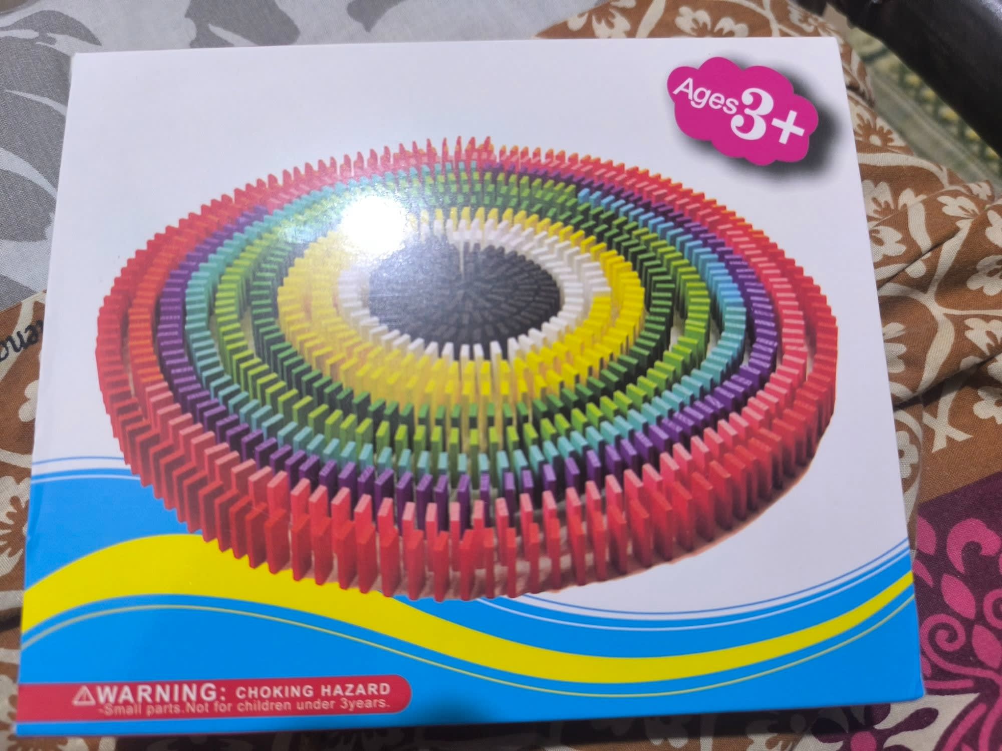 100 Pieces Wooden Domino Blocks Set – Multicolor Educational Building & Stacking Toy for Kids 7