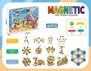 42 Pieces Magnetic Stick Building Block Set for Kids – Educational STEM Construction Toy 3