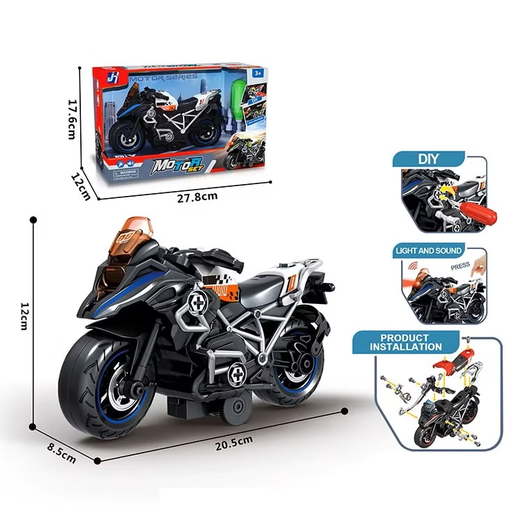 DIY Disassembly Racing Bike with Lights & Sounds – Take Apart Motorcycle Toy for Kids 4