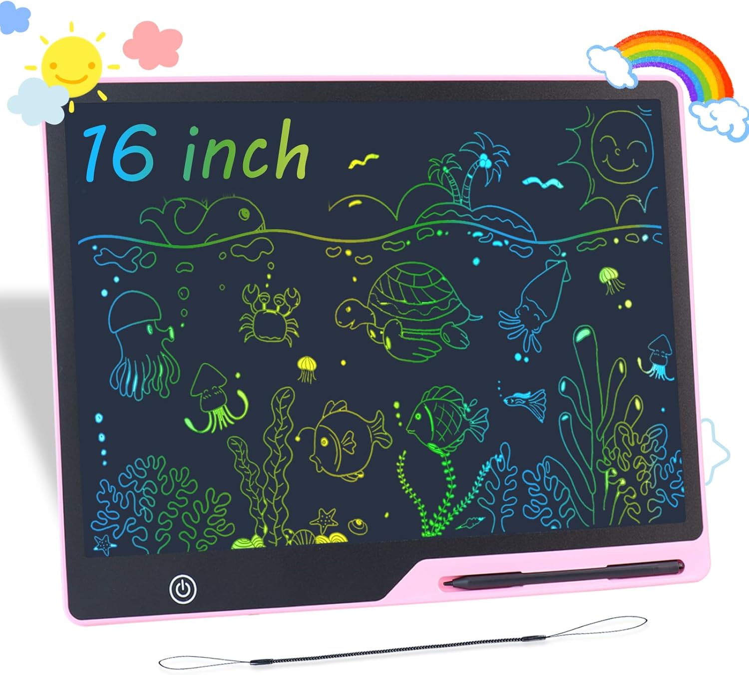 Product Name: 16" Premium Digital Drawing Tablet for Kids – Multicolor Erasable Writing Pad