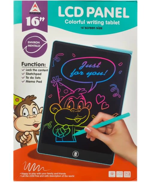 Product Name: 16" Premium Digital Drawing Tablet for Kids – Multicolor Erasable Writing Pad 7