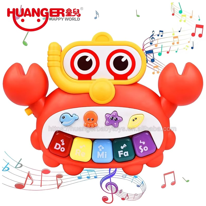 Huanger Musical Crab Piano for Toddlers – Interactive Light & Sound Educational Toy 3