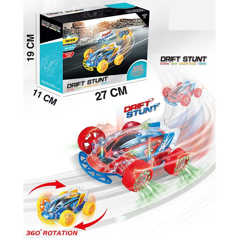 Electric 360° Drift Stunt Car with LED Lights – High-Speed Rotating RC Toy for Kids 4