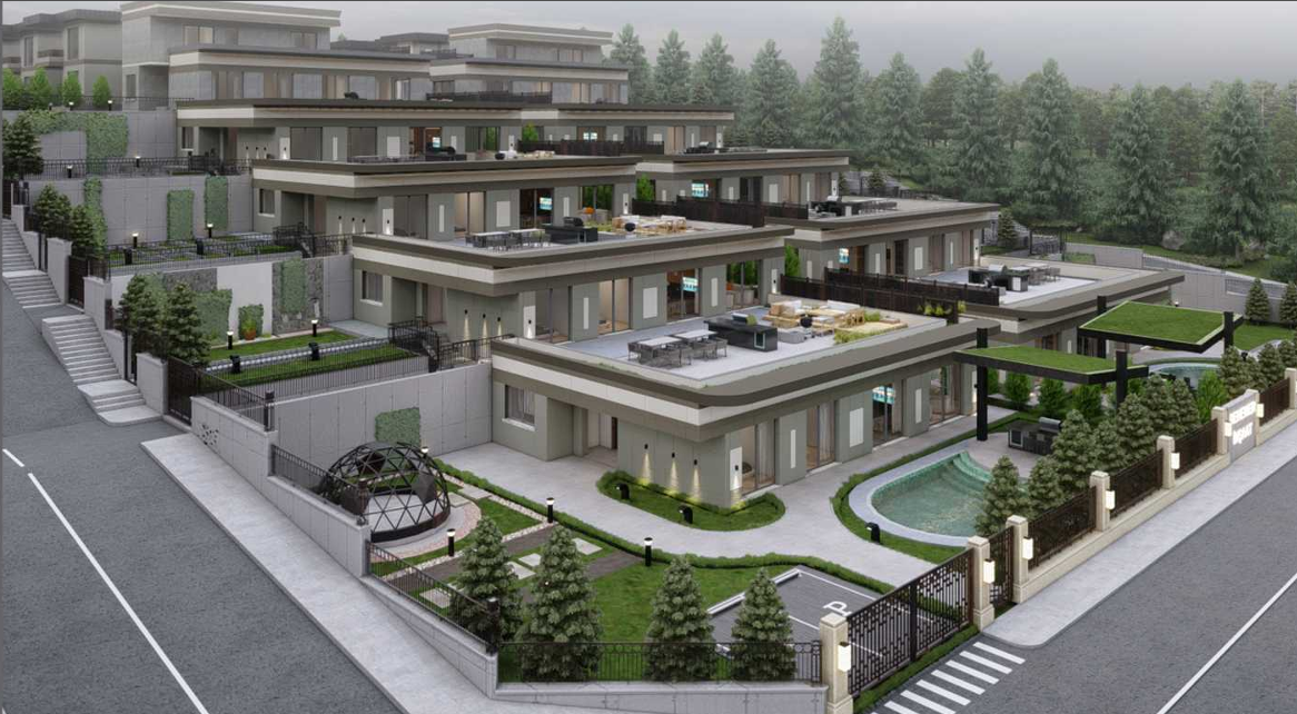 Golviz portföyünden teras konsept villa