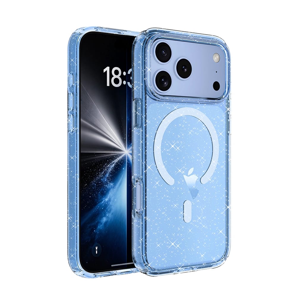UTIA Ultimake Shockproof Transparent Case With Magnetic Ring, iPhone 18 Pro Max · Blue