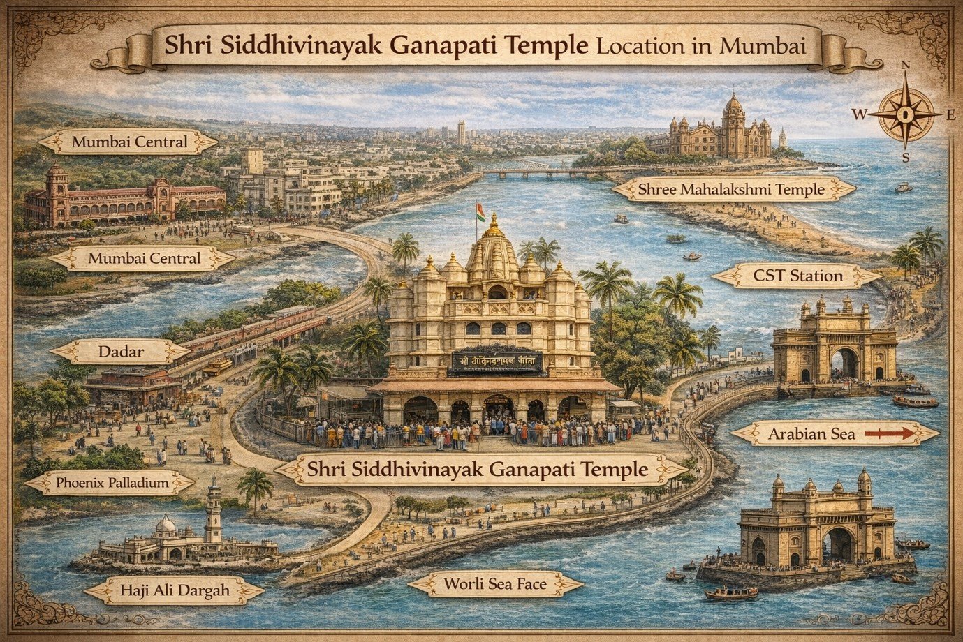 Shri Siddhivinayak Ganapati Temple Map Image
