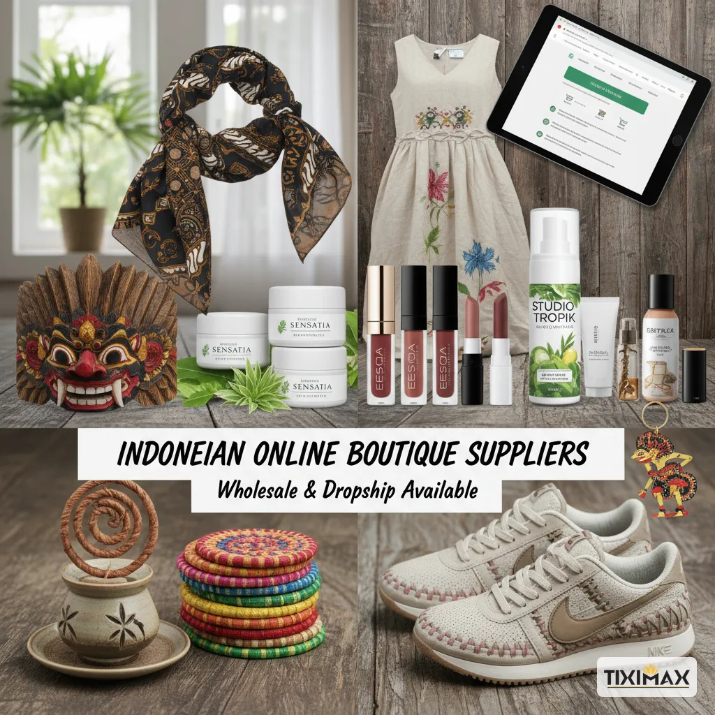Hình ảnh các loại hàng hóa phổ biến từ Indonesia (mỹ phẩm, thời trang, đồ handmade)