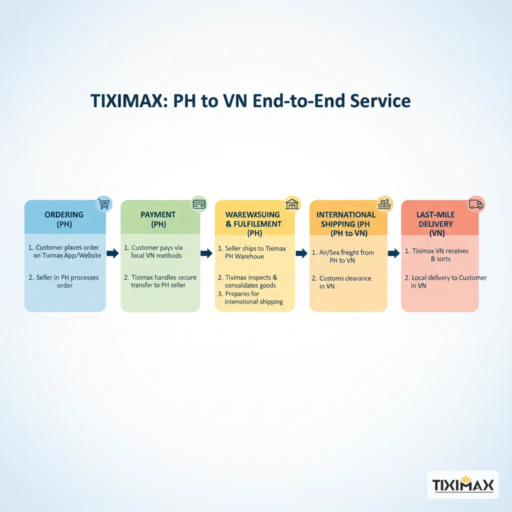Quy trình mua hộ hàng Philippines của Tiximax