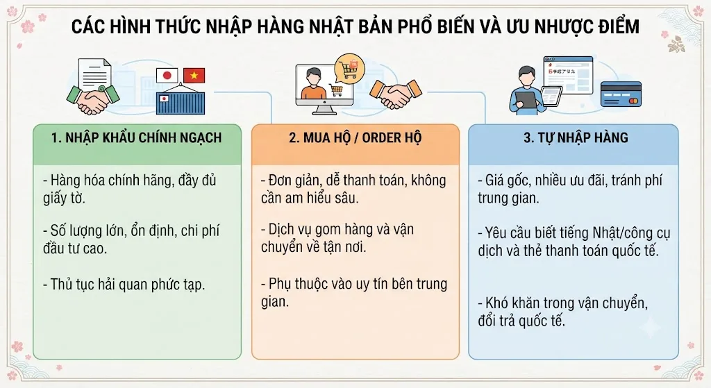 Các hình thức nhập hàng Nhật Bản phổ biến