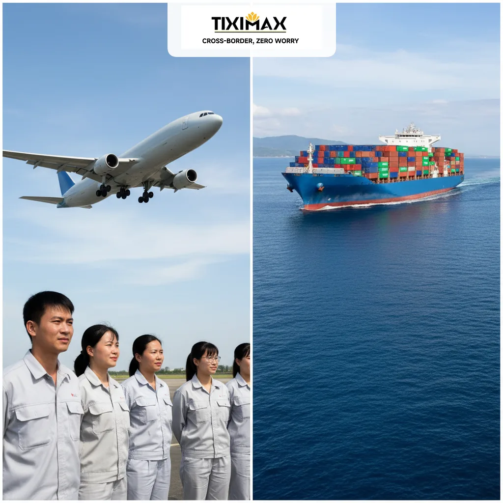 giá cước vận chuyển quốc tế - minh họa vận chuyển quốc tế đường hàng không, đường biển