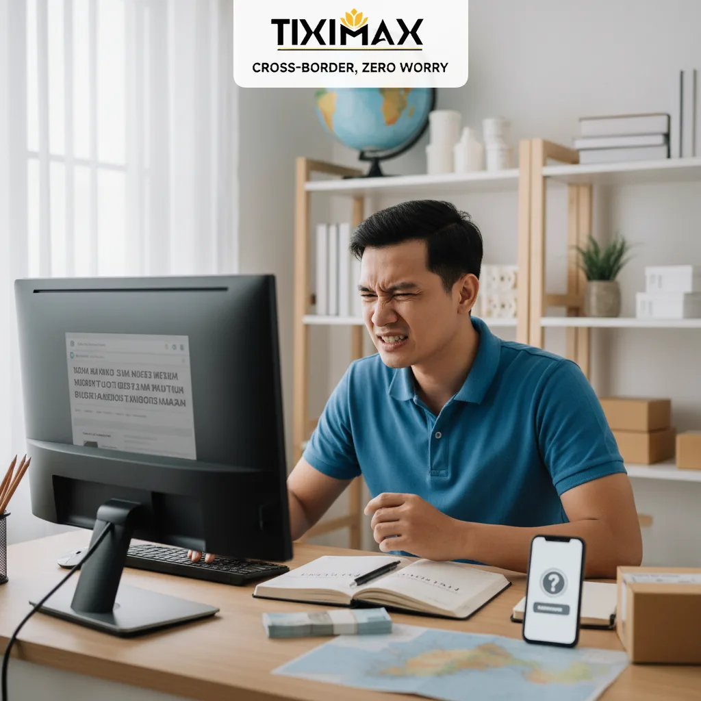 Người đàn ông khó chiụ trước màn hình máy tính