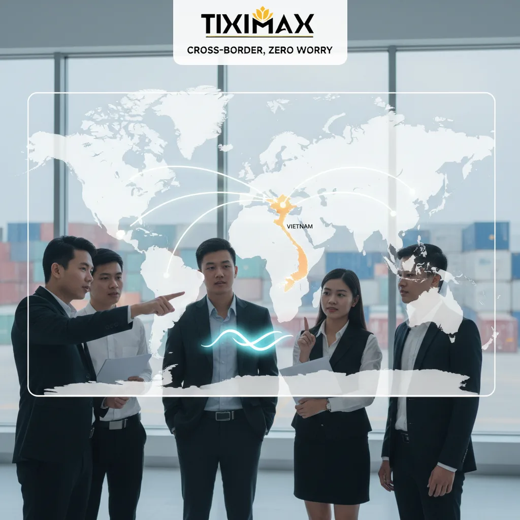Năm người xem bản đồ thế giới, tuyến đường vận chuyển.