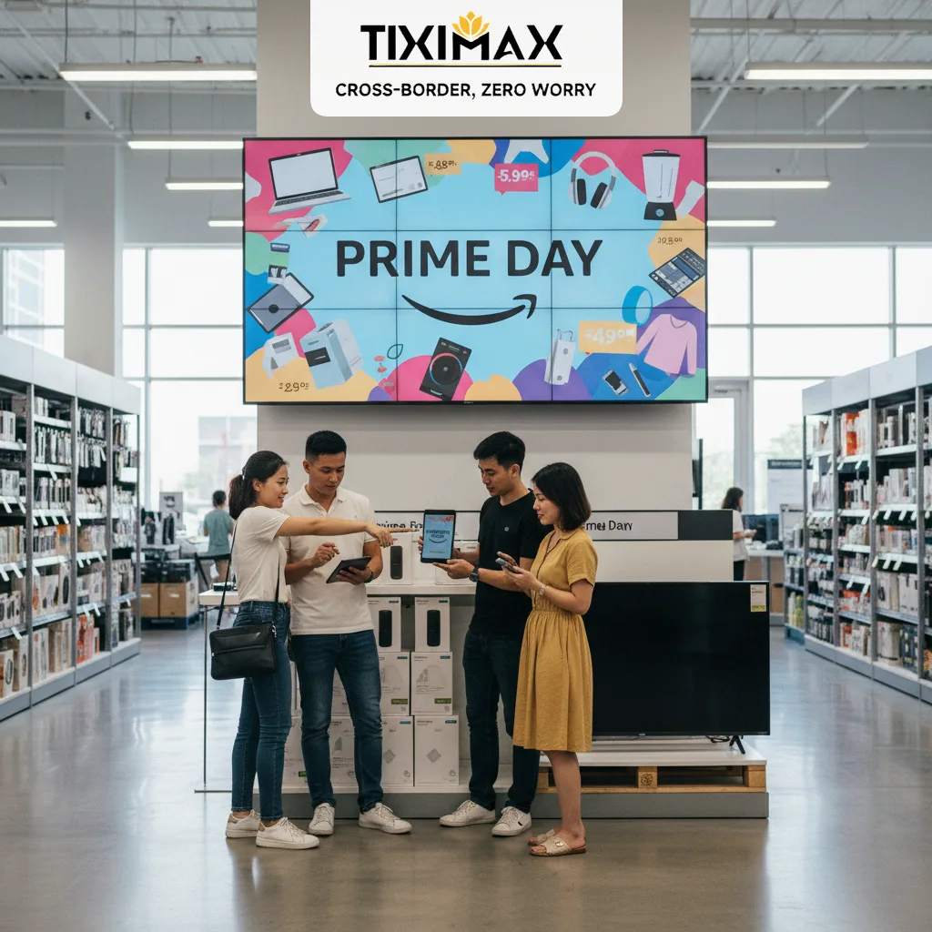 Bốn người Việt xem ưu đãi Amazon Prime Day.