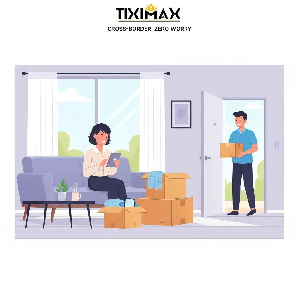 Người phụ nữ nhận kiện hàng tại nhà sau khi mua hàng trên Amazon an toàn không.