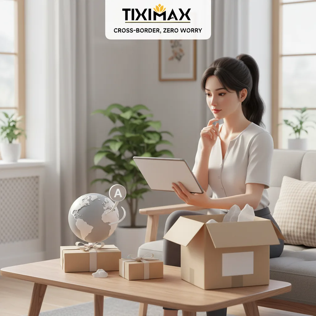 Phụ nữ xem máy tính bảng và mua hàng trên Amazon về Việt Nam