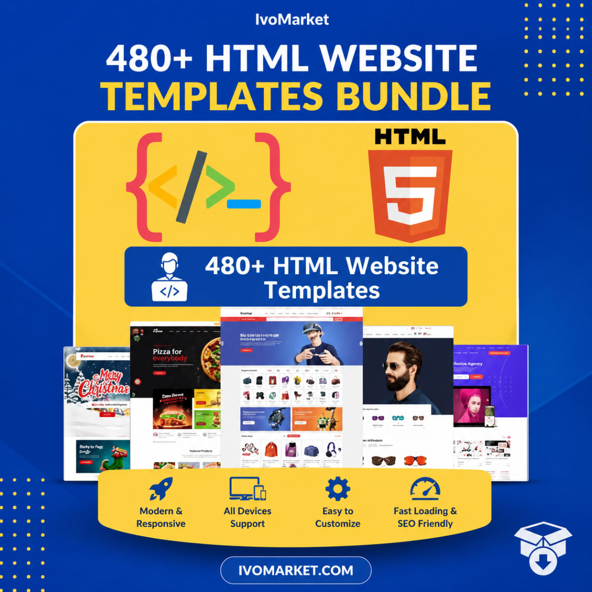 480+ HTML Website Templates Bundle 2025