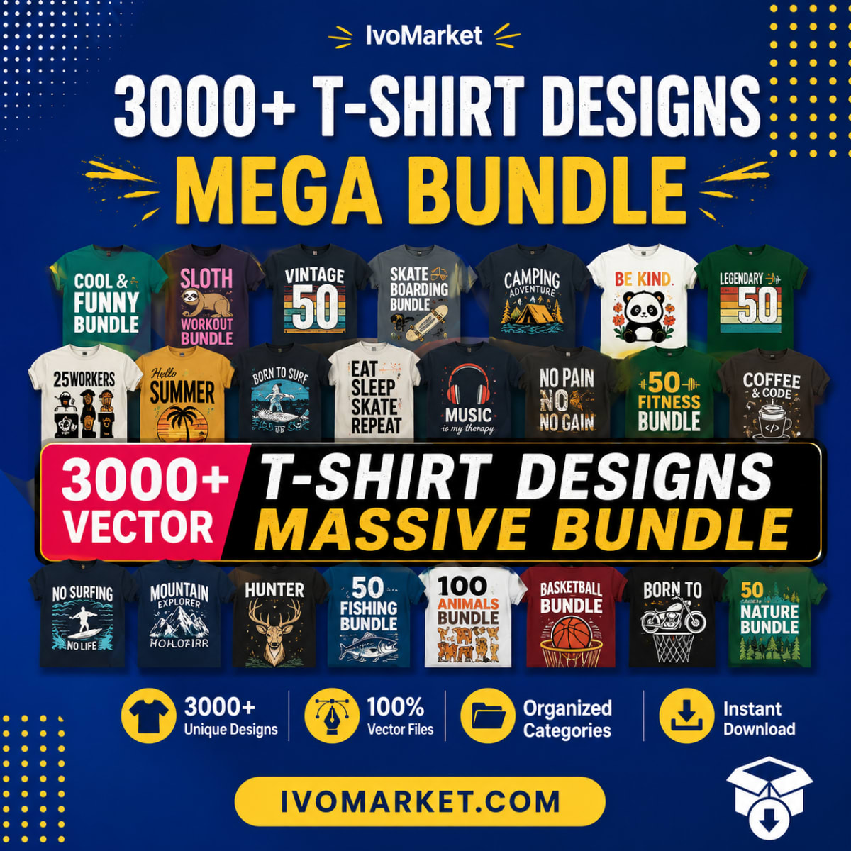 T-Shirt Design Bundle – 3000 T-Shirt Designs