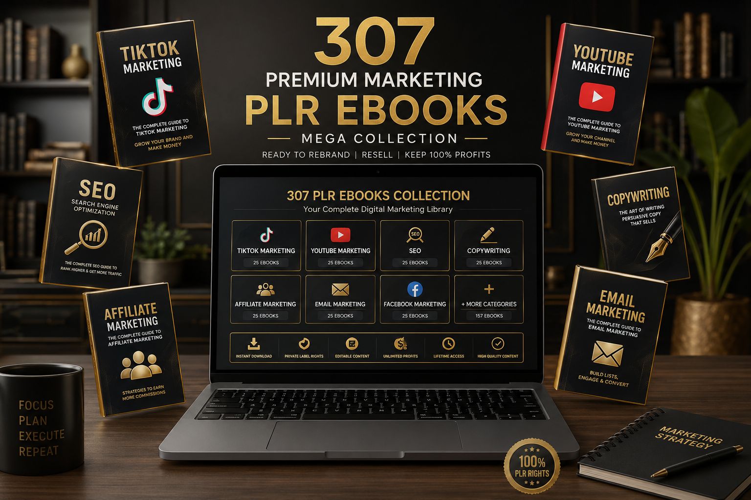 307 Premium PLR Marketing Ebooks Bundle – Resell Rights Included