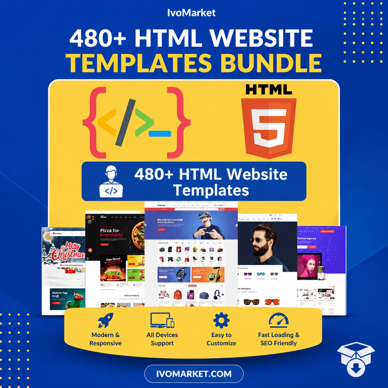 480+ HTML Website Templates Bundle 2025