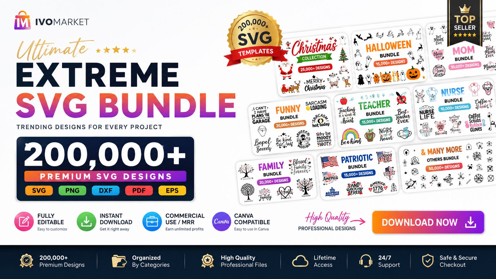 SVG Bundle 200,000+ Premium Designs for Cricut & Silhouette