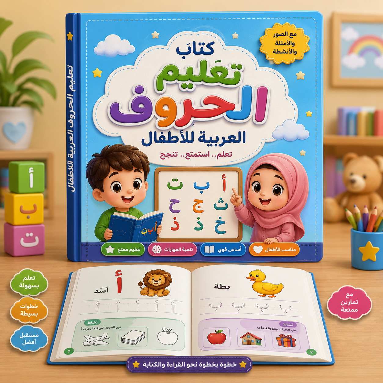 كتاب تعليم الحروف العربية للأطفال – تعلم الحروف بطريقة ممتعة