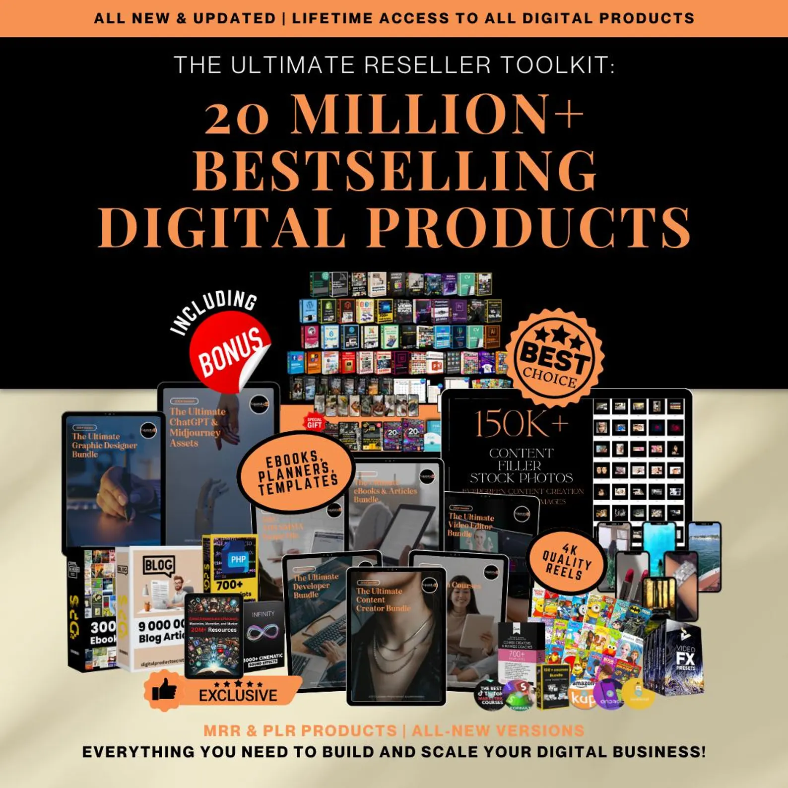 20+ Million Digital Product Bundle PLR MRR RR Resell Rights Free
