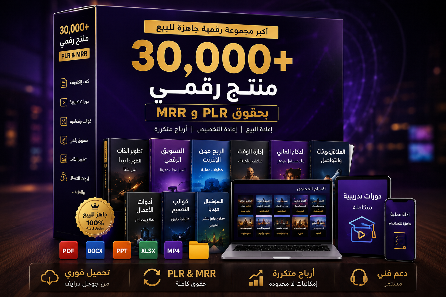 أكبر مجموعة PLR رقمية جاهزة للبيع – أكثر من 30,000 منتج رقمي بحقوق PLR وMRR