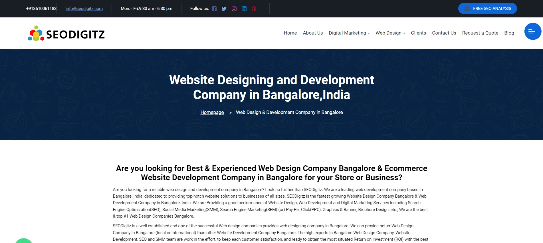 Top 10 Website Designing Companies in Benglore