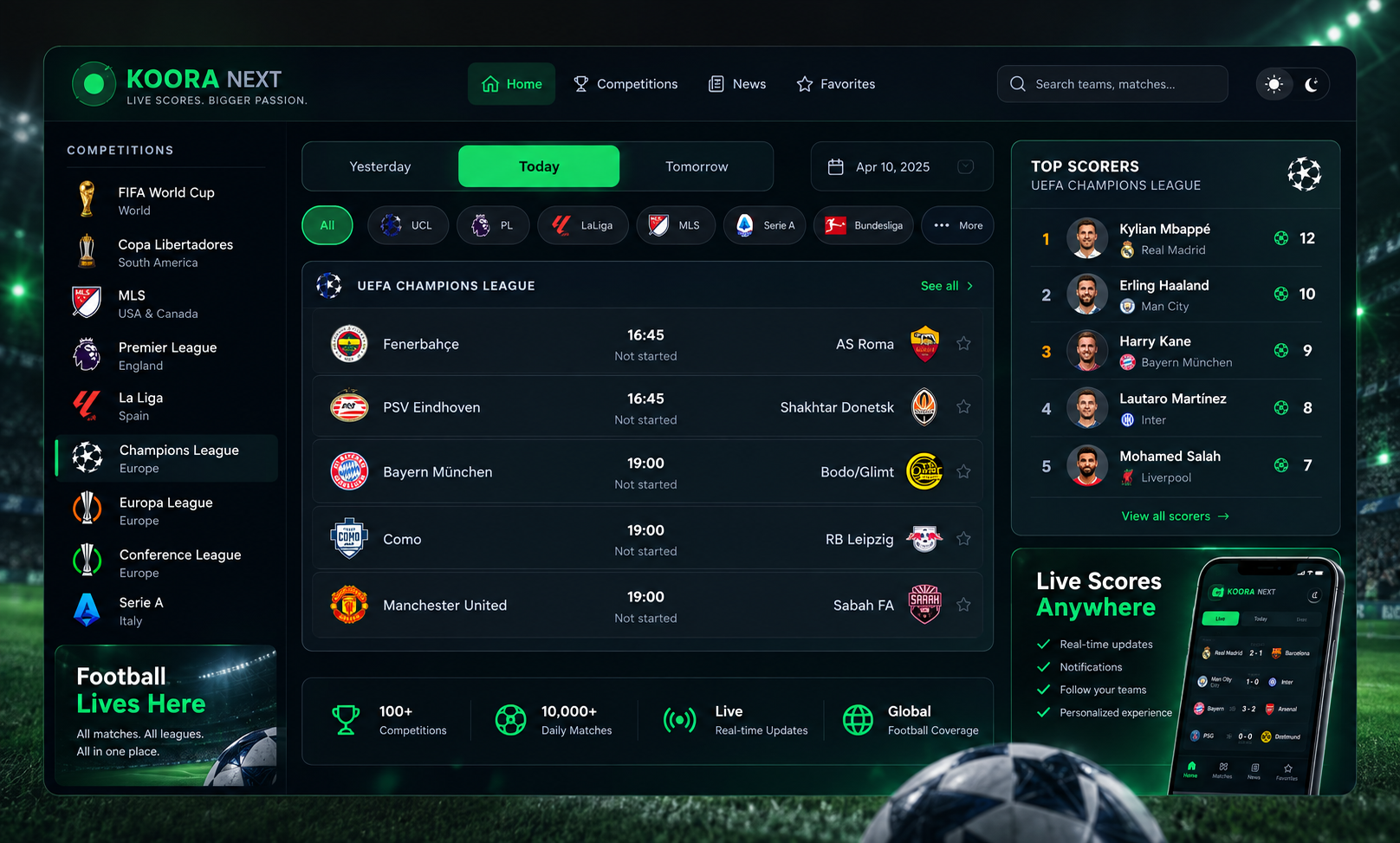 Live football scores