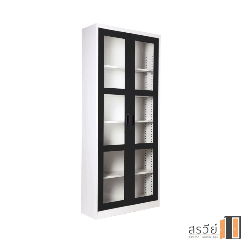 ตู้เหล็กบานเปิด กระจกใส ยี่ห้อ KIOSK รุ่น MAX-052 สีดำ