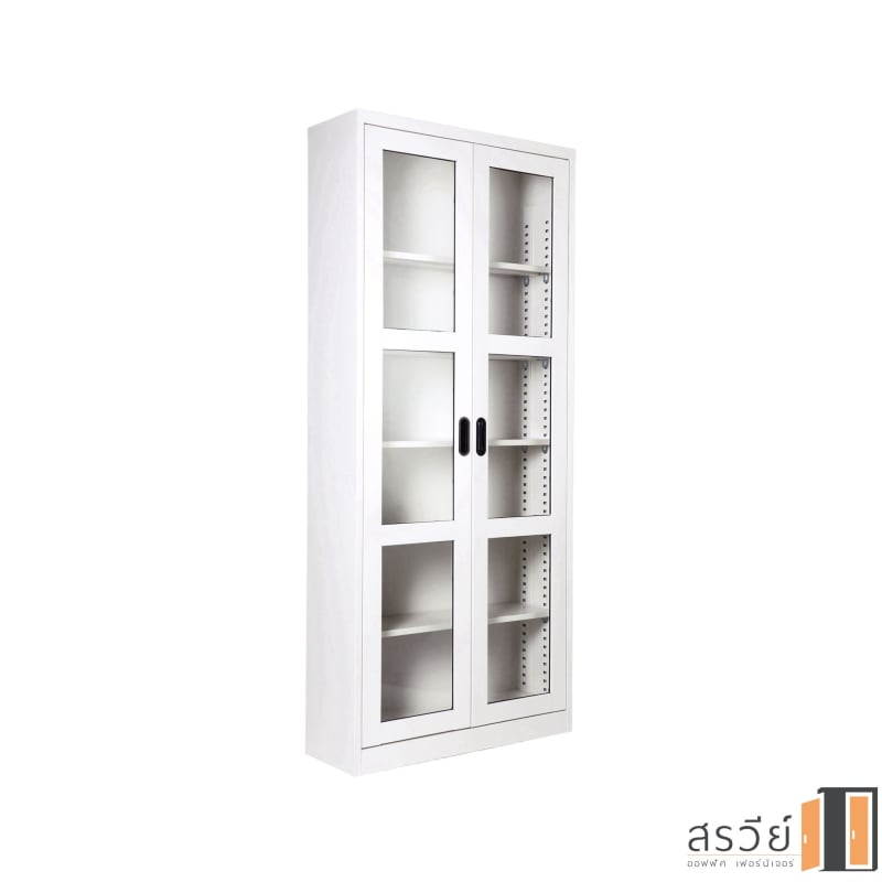 ตู้เหล็กบานเปิด กระจกใส ยี่ห้อ KIOSK รุ่น MAX-052 สีขาว