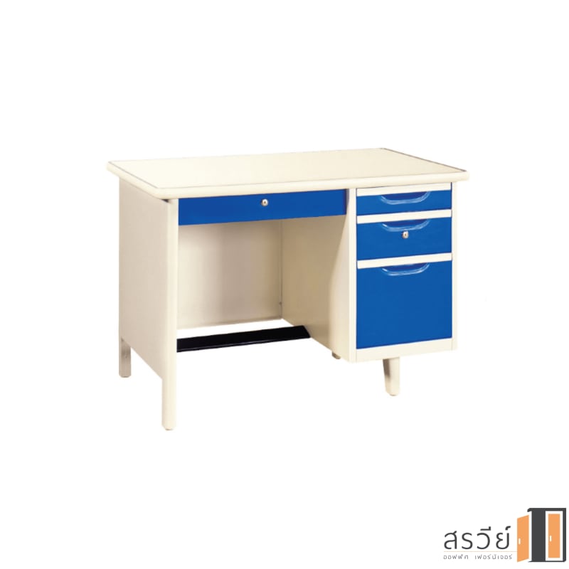 โต๊ะทำงานเหล็ก 3.5 ฟุต ISO รุ่น TC-3.5 สีน้ำเงิน