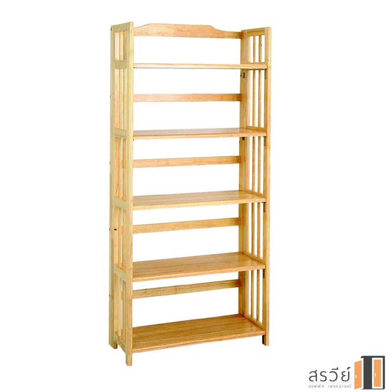 ชั้นวางของไม้ยางพารา 5 ชั้น SR รุ่น BOOK-5