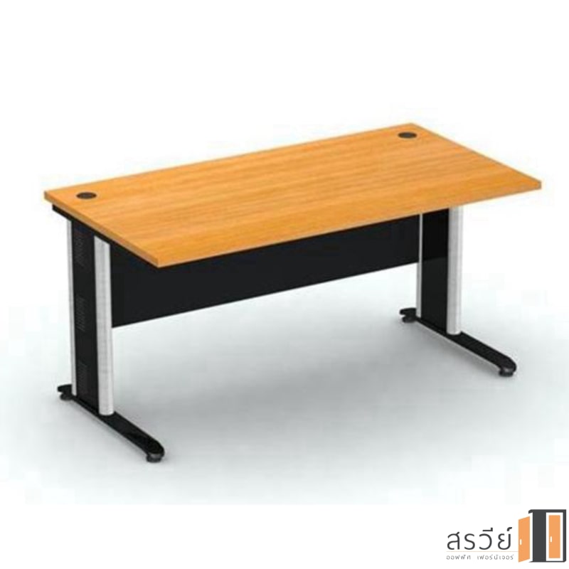 โต๊ะโล่ง หน้าไม้ ขาเหล็ก ITK รุ่น LK-1500-60 สีเชอร์รี่/ดำ