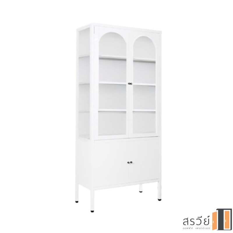 ตู้เหล็ก บานเปิดกระจกใส KIOSK รุ่น SK-175C สีขาว