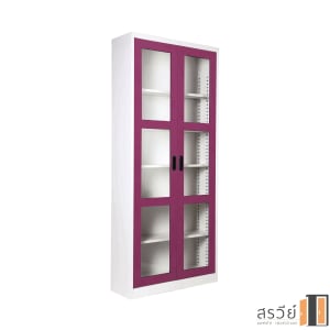 ตู้เหล็กบานเปิด กระจกใส ยี่ห้อ KIOSK รุ่น MAX-052 สีม่วง