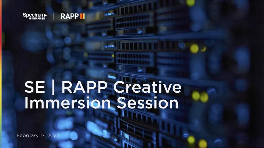 Sales deck design: Spectrum Enterprise × RAPP
