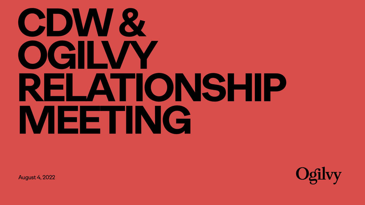 CDW: Designing a New Business Pitch Deck to online tech store CDW