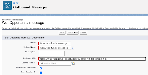 How to send Outbound Message using Lightning Flows in Salesforce?