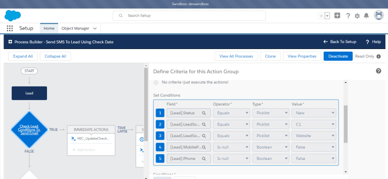 schedule SMS To Lead during business hours in salesforce2