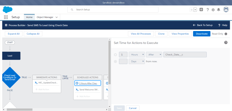 schedule SMS To Lead during business hours in salesforce4