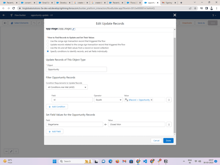 How to Update Opportunity StageName Closed-Won when Conga e-sign ...