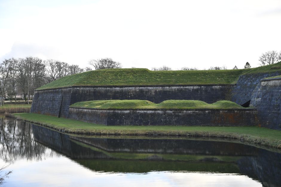 The dry moat and angled bastion walls of Elvas's star fort