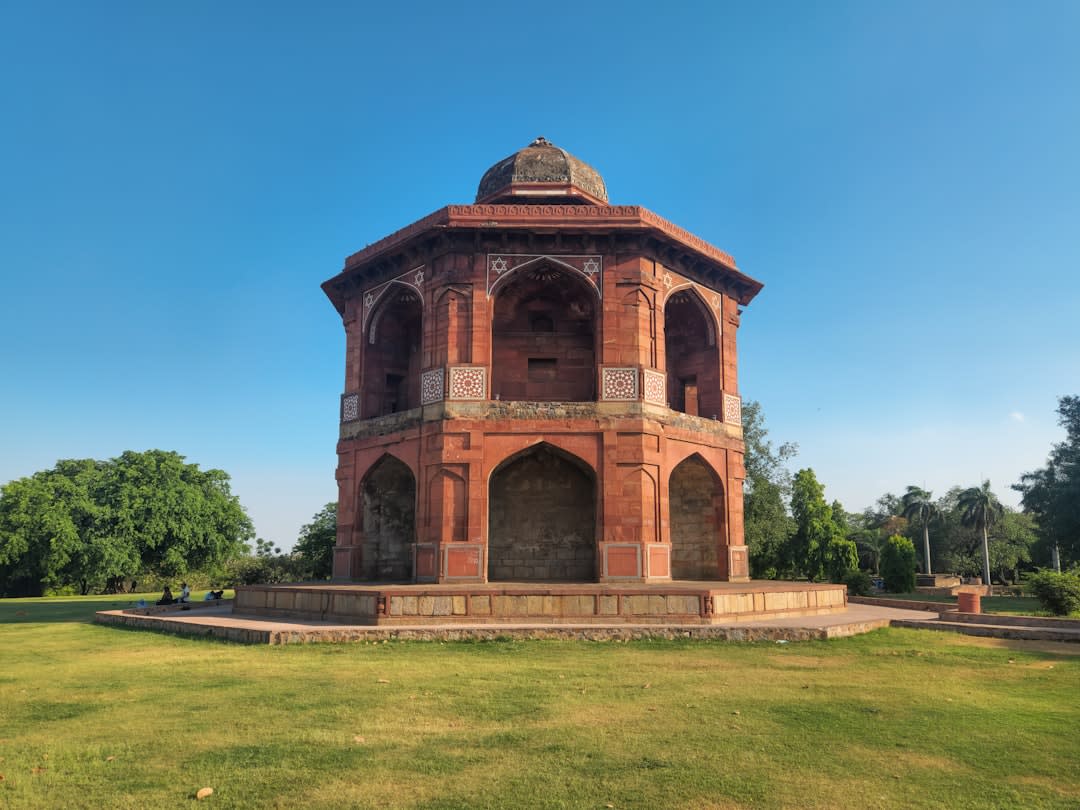 The circular Royal Mausoleum of Mauretania rising from a hillside near Tipaza