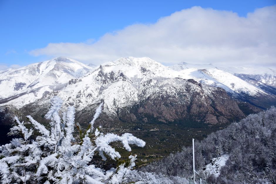 The panoramic view of Lake Nahuel Huapi from the upper slopes of Cerro Catedral