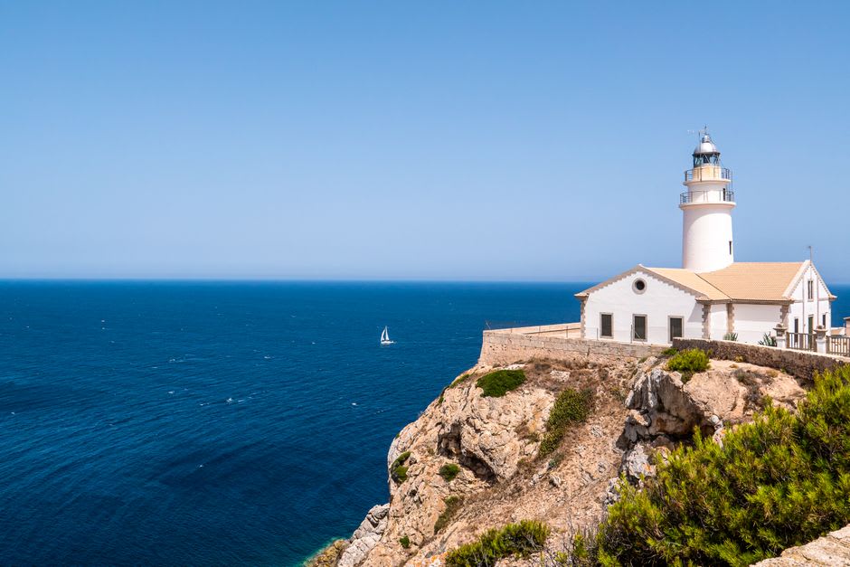 The 1852 lighthouse at Cabo de Peñas overlooking the Cantabrian Sea