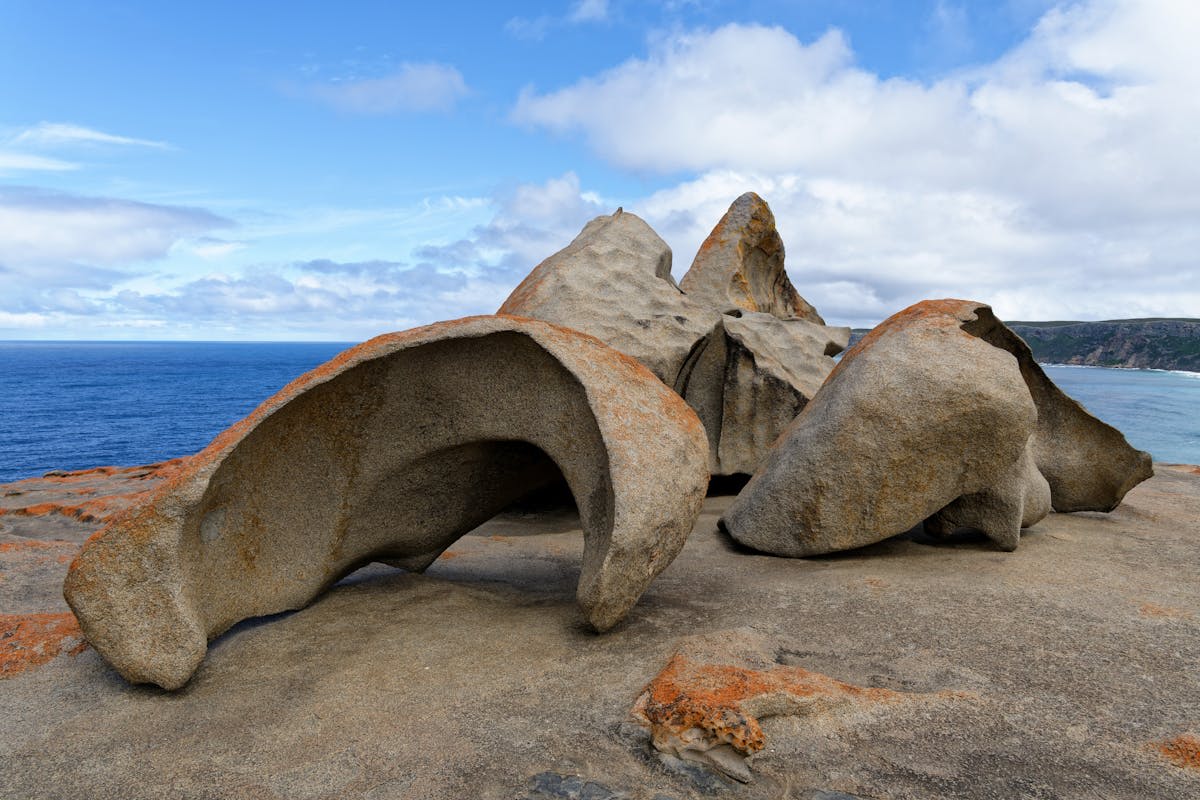 The sculpted granite Remarkable Rocks on Kangaroo Island's coast