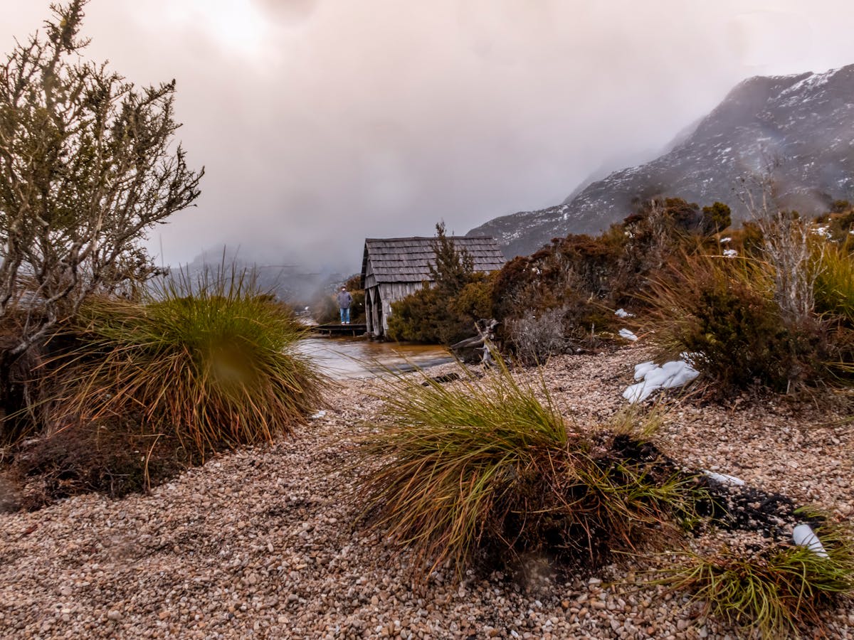 Cradle Mountain reflected in the still waters of Dove Lake in Tasmania