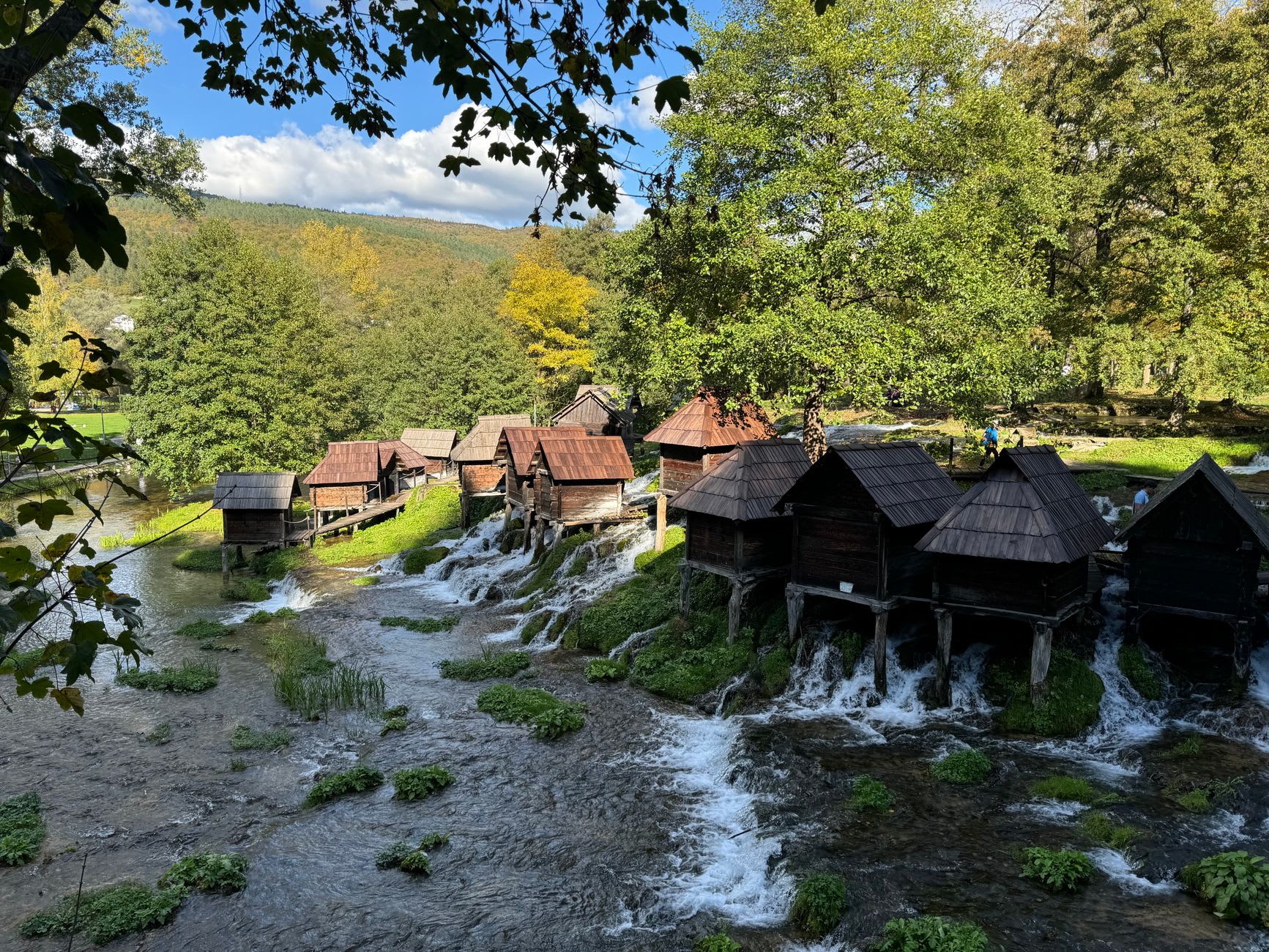 The medieval fortress walls of Jajce above the old town, built on a rocky promontory between the Pliva and Vrbas rivers